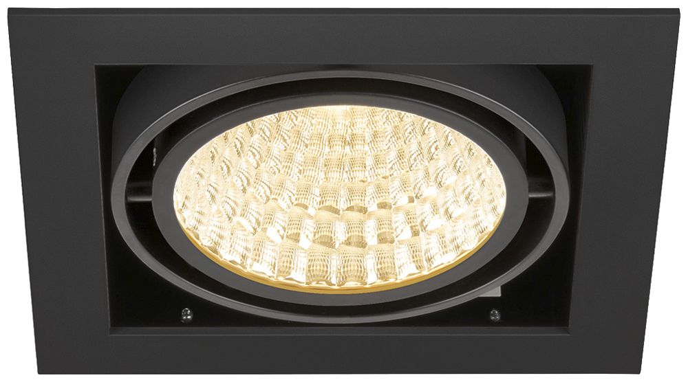 Downlight LED SLV KADUX 27W 3050lm 930 30° DALI 195×195mm nero