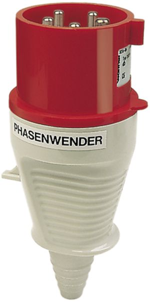 Phasenwender-Stecker CEEtyp 5L 16A 6h IP44 Kontakte vernickelt