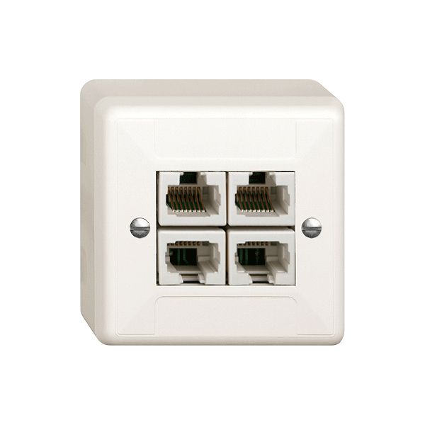 AP-Anschlussdose standard 4×RJ45 weiss