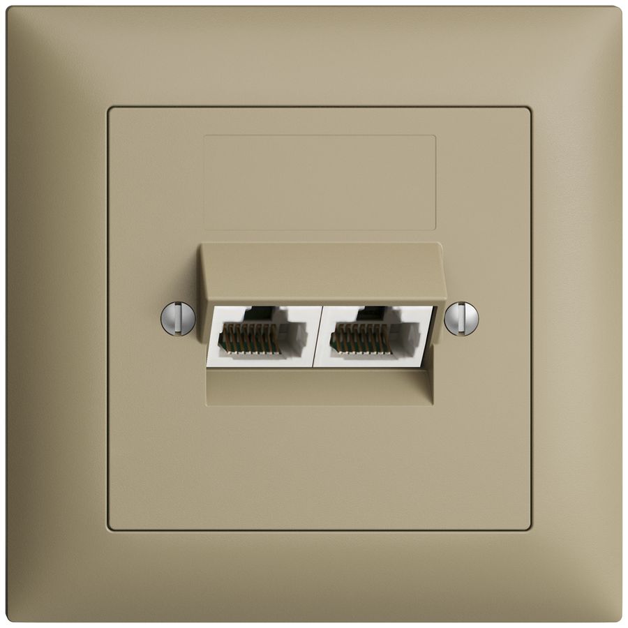 UP-Dose 2×RJ45/u 4P getr. EDIZIOdue sand ITplus