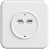 UP-USB-Ladesteckdose STANDARDdue SNAPFIX® 230V AC 18W 2×USB Typ C ws