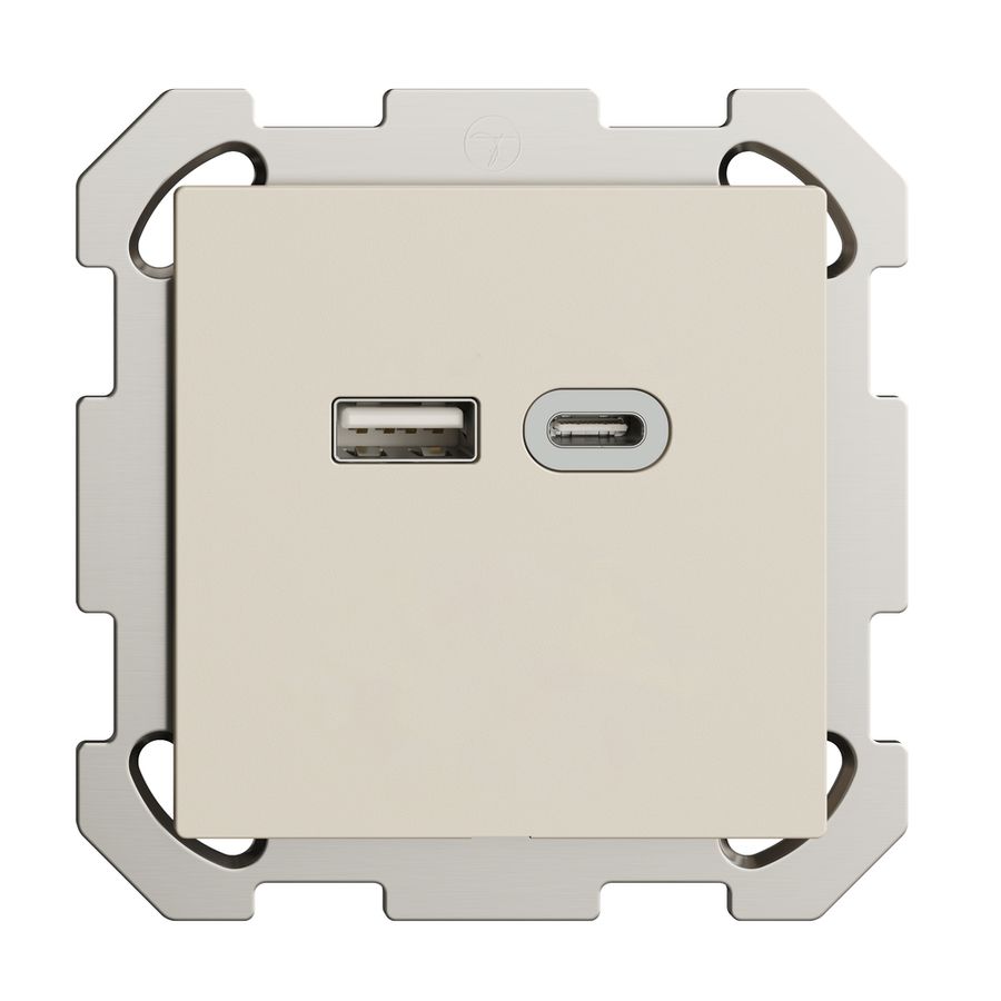 UP-Steckdose USB 18W Typ A + Typ C Feller EDIZIOdue FM 230V 3600mA crema