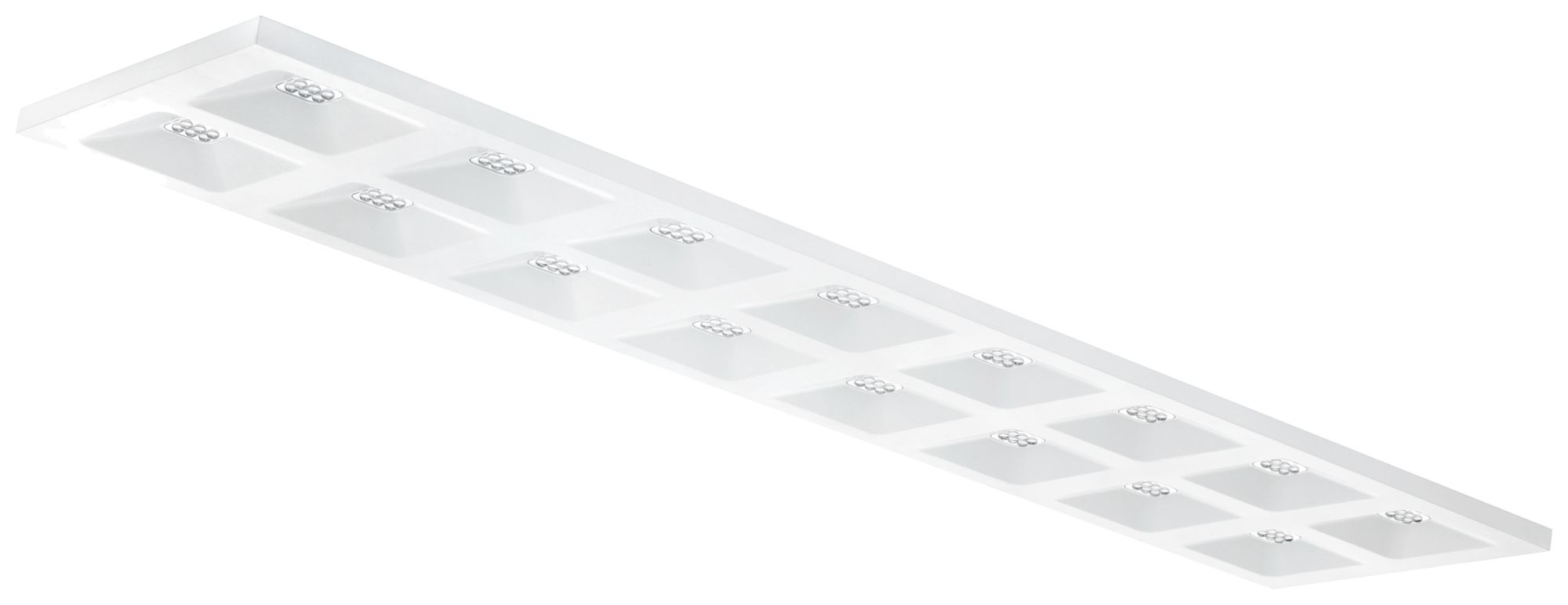 EB-LED-Deckenleuchte Sylvania Quadro 34W 4650lm 840 IP40 1195×395mm weiss