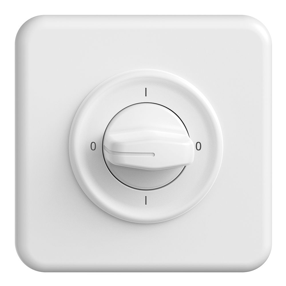 UP-Drehschalter STANDARDdue 0/1L weiss mit Drehgriff