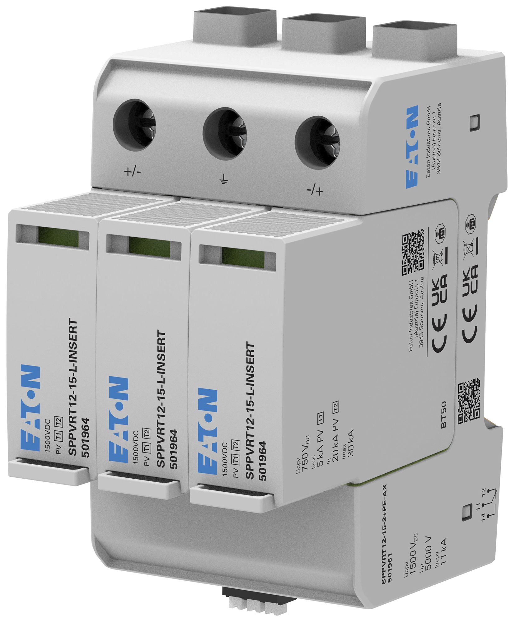 Kombiableiter Eaton SPPVRT12-15-2+PE DC 1500V 5kA