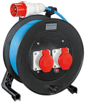 Enrouleur de câble Demelectric GT310 33m 5×1.5mm², 2×T75, EPR-PUR