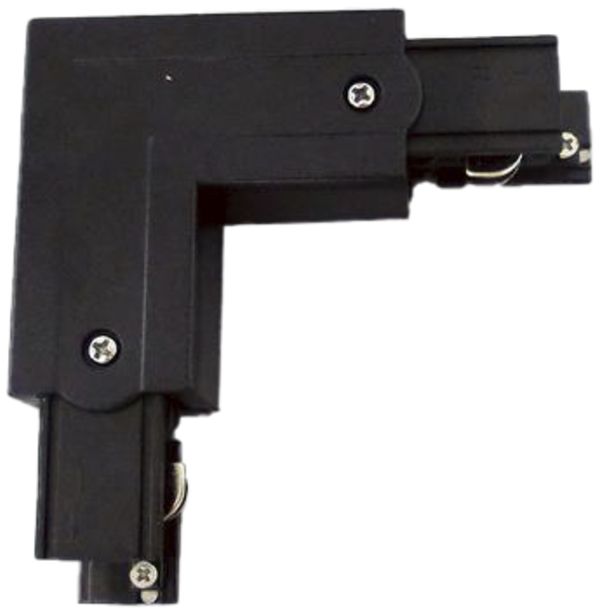 Raccord à équerre DOTLUX 90° triphasé gauche noir