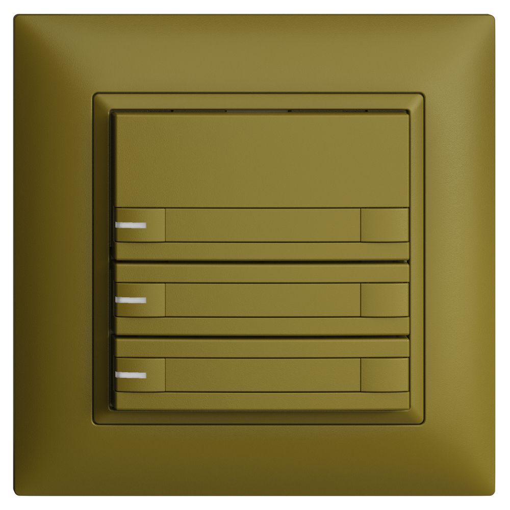 UP-KNX-Taster RGB EDUE FMI, 250mW, m.RGB-LED, m.Papier., 3×Taste, 2×Tastenb., ov