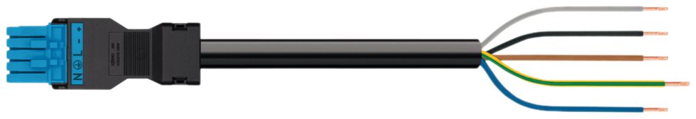 Anschlussleitung MINI 5×1.5mm² 16A 400V 5m Cod.I Buchse-freie Ende blau Cca