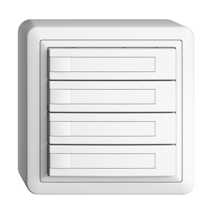 Poussoir KNX RGB AP EDUE, 250mW, s.LED, a.papier, 4×poussoir, comm.1×touche, bc