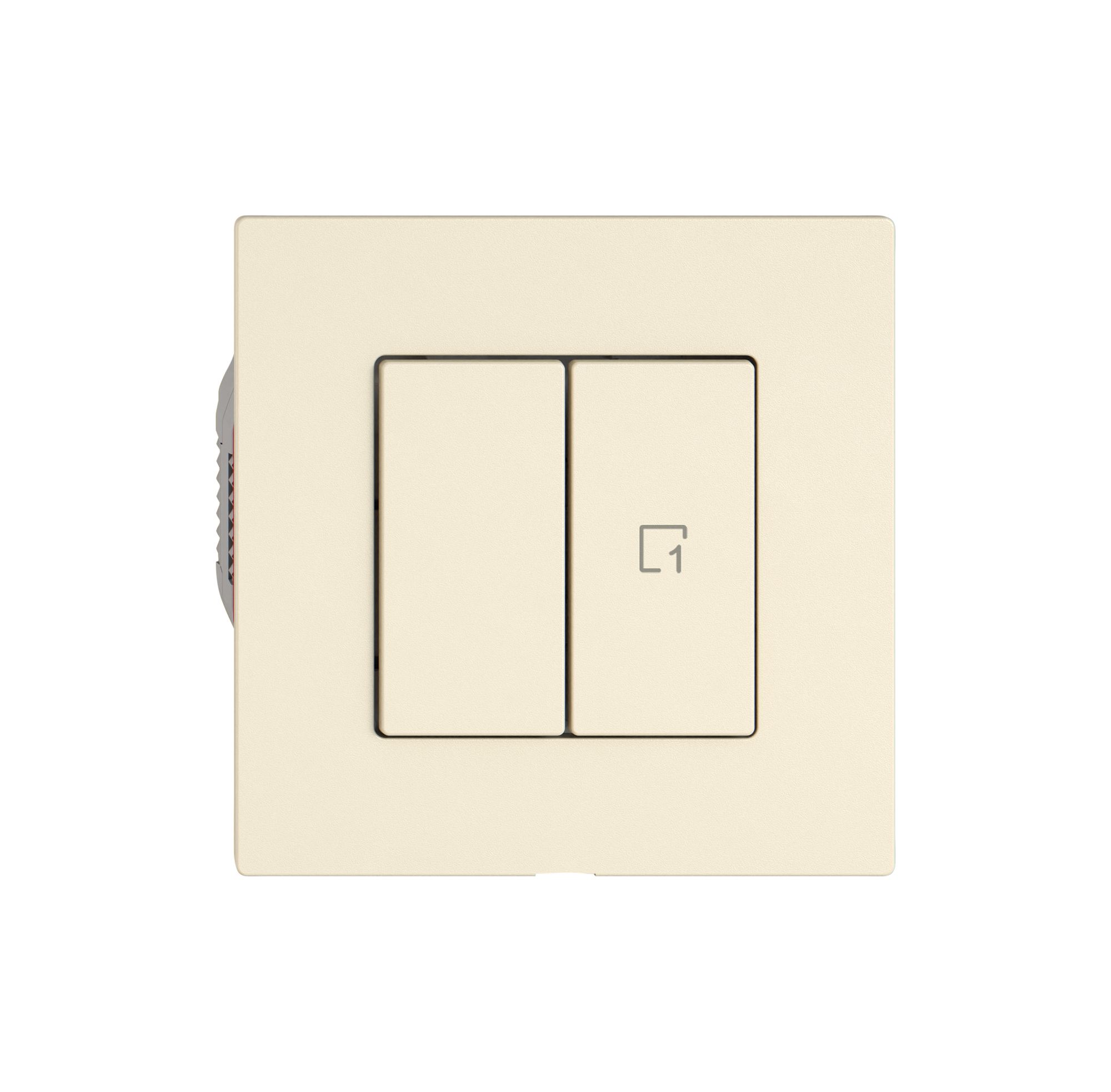 Station sec.interr.EDIZIO.liv Wiser SNAPFIX® 1 scène 2 touches WLAN cr