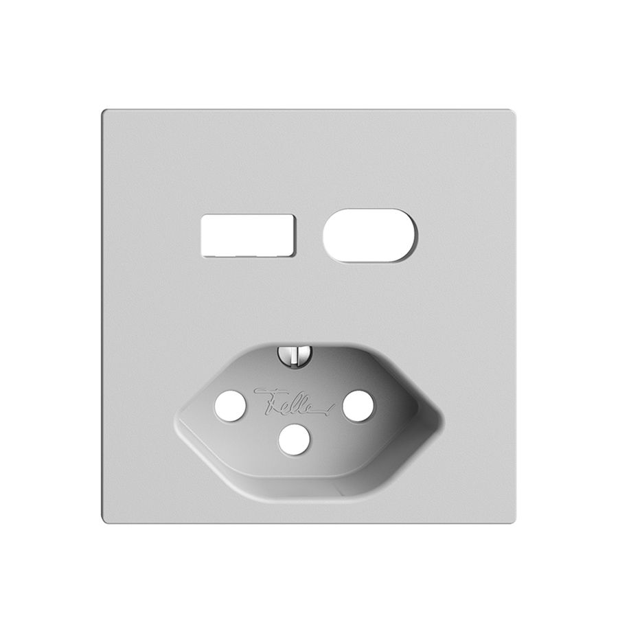 Montageset Feller EDIZIOdue für Steckdose USB Typ A+C + Typ 13 hellgrau