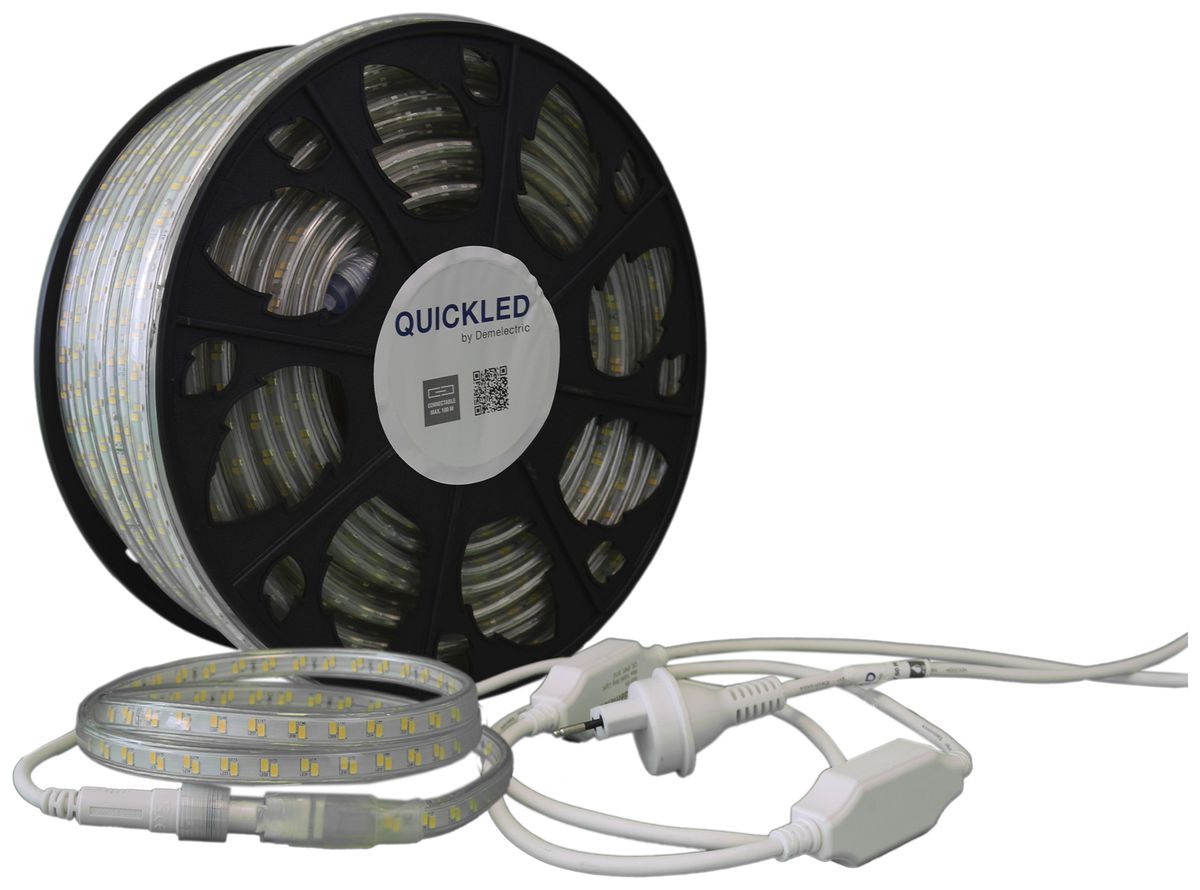 Ruban lumineux LED QUICKLED 240N IP65 240V 15W-1500lm/m 4000K 50m bobine 2-faces