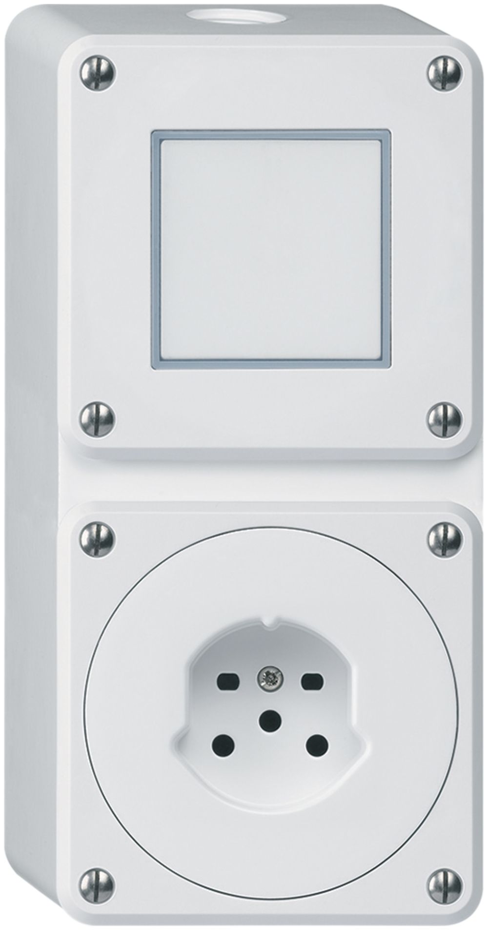 Combi AP 2×1 HA robusto schéma 3/type 15 avec bornes enfichables blanc