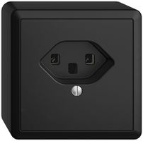 AP-Steckdose EDIZIOdue T23 16A schwarz, Schraubklemmen