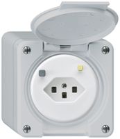 AP-FI-Steckdose robusto T23 30mA hellgrau