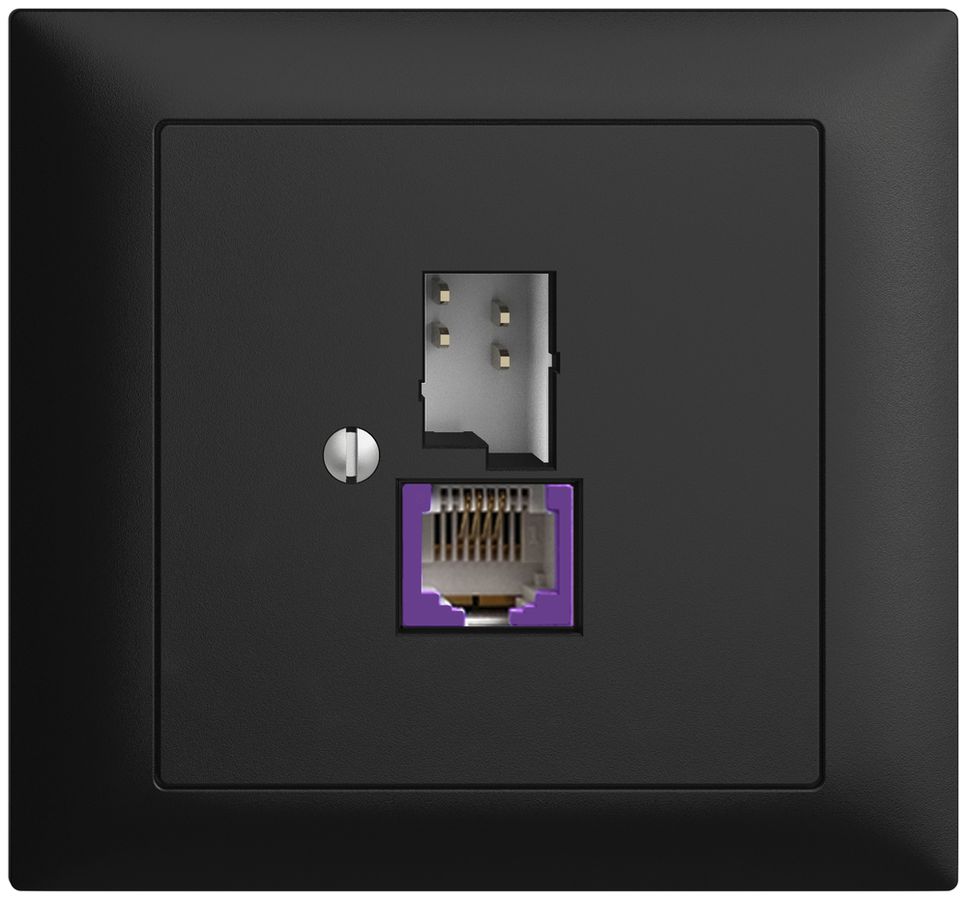 EB-Dose T+T 6P/1×R45 DSL-Breitband EDIZIOdue schwarz