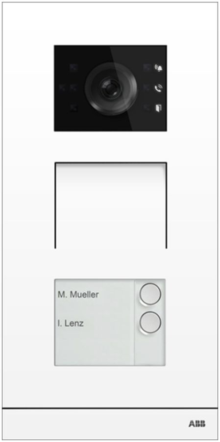 Station extérieure vidéo ABB-Welcome IP, 2 touches, induction, 1/3, blanc