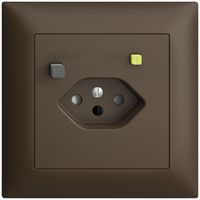 UP-Steckdose EDIZIOdue T13 FI 30mA FMI, shutter, coffee