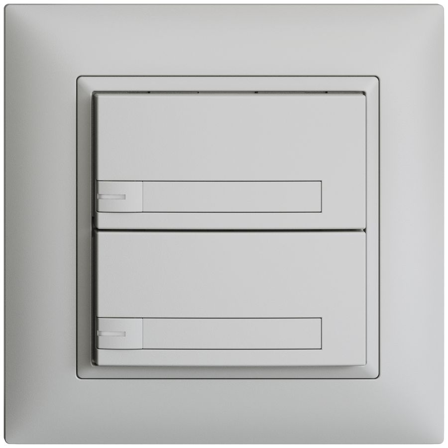 Poussoir ENC KNX 2× EDIZIOdue gris clair RGB avec LED avec insert papier