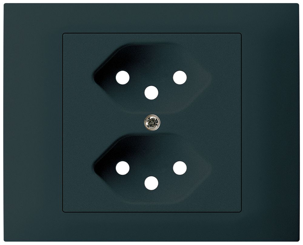 EB-Frontset Hager kallysto für Steckdose G3 2×T13 Abdeckrahmen steckbar schwarz