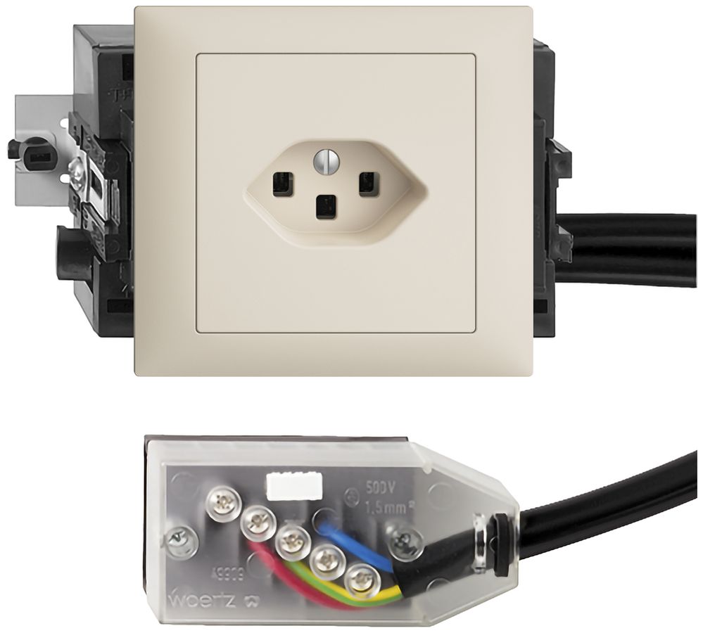 Prise INC EDIZIOdue T23 L2 crema 49…69mm pour câble plat Technofil