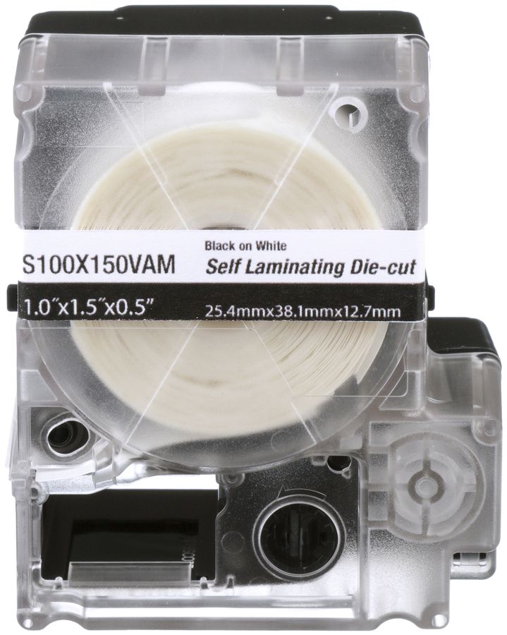 Cassette d'étiquettes Panduit MP, auto-laminant, 25.4×38.1mm clair/blanc