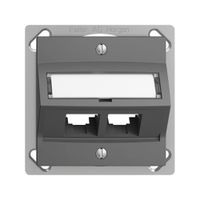 Kit di montaggio INS S-One EDIZIOdue FM.TE per 2×RJ45 obliquo, grigio scuro