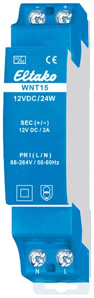 REG-Netzteil Eltako WNT15-12VDC/24W IN: 88…264VAC OUT: 12VDC/24W