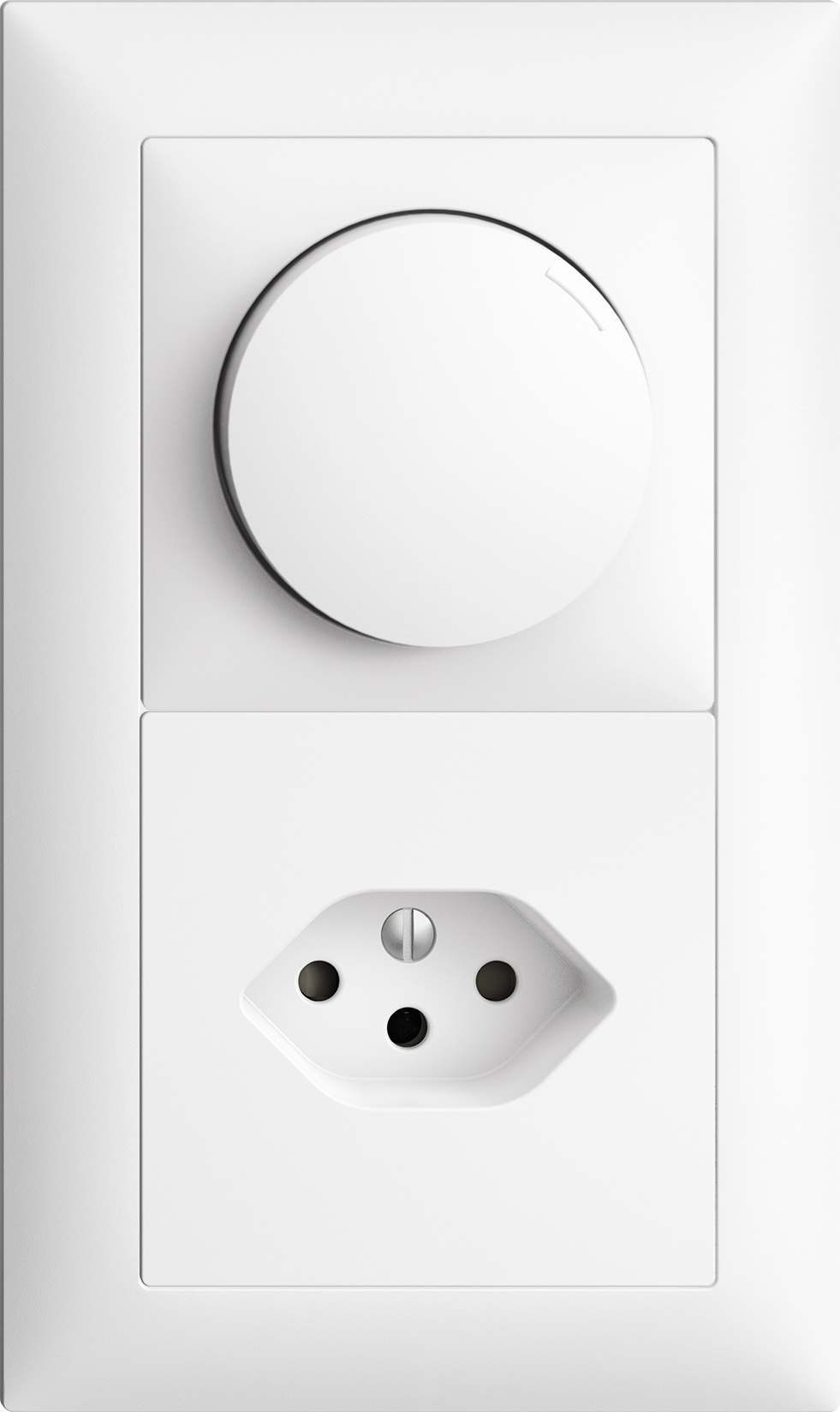 UP-Kombination Edue 2x1, LED-Universal-Drehdimmer 4-200 W+T13 ws