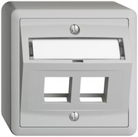 Kit de montage AP Edue, avec capot d.sortie oblique, pour 2×Keystone, gris clair