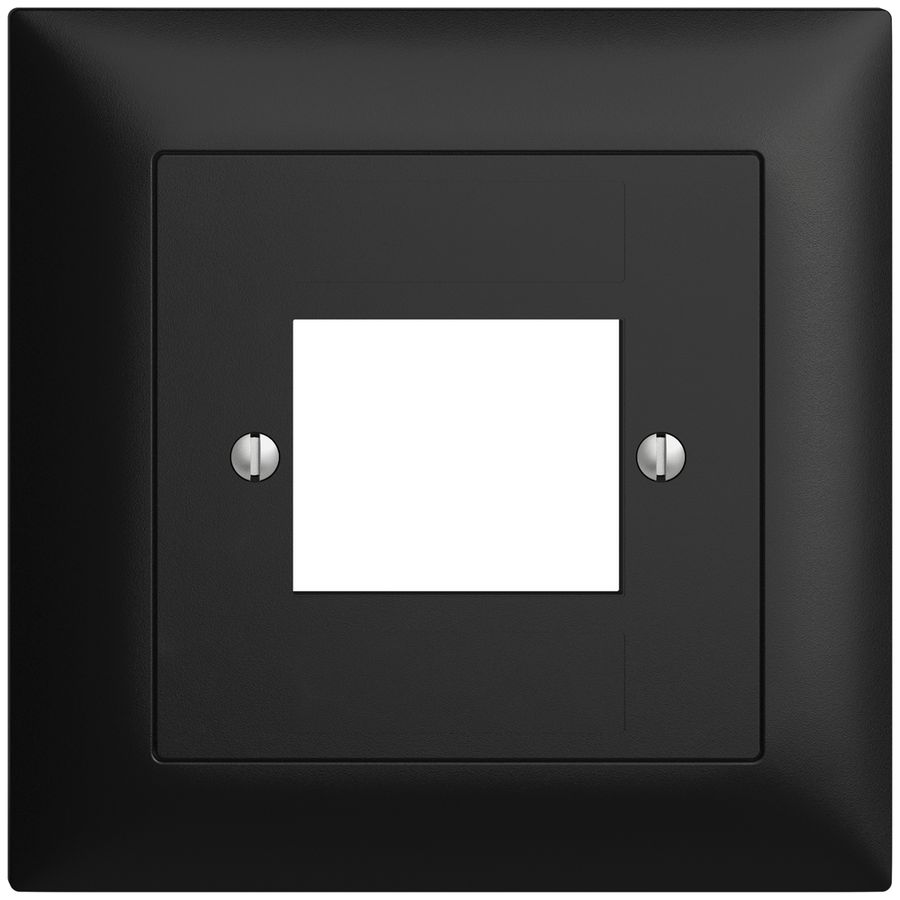 Frontset EDIZIOdue schwarz 88×88mm 4×RJ45