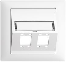 Kit montage INC EDIZIOdue FKE sortie oblique 2×R&M cat.5e/6/LC spécial, blanc