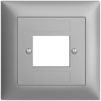 Frontset EDIZIOdue silver 88×88mm 4×RJ45