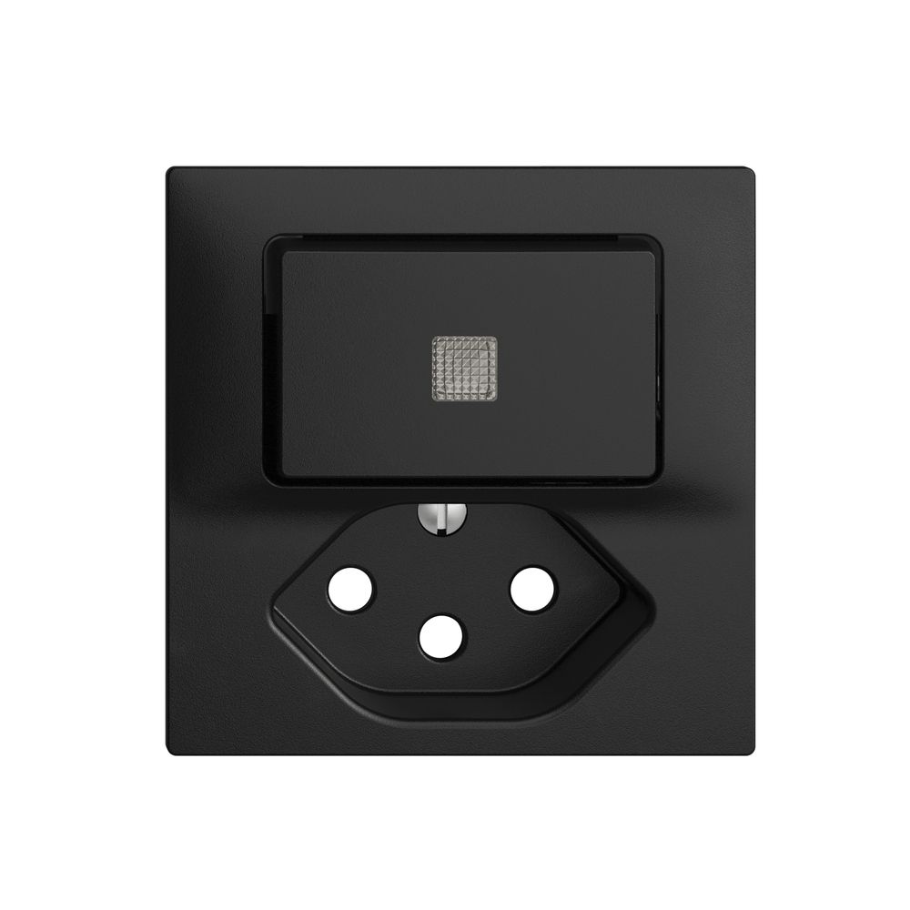 Kit frontale EDIZIOdue nero 60×60mm T13 con lente