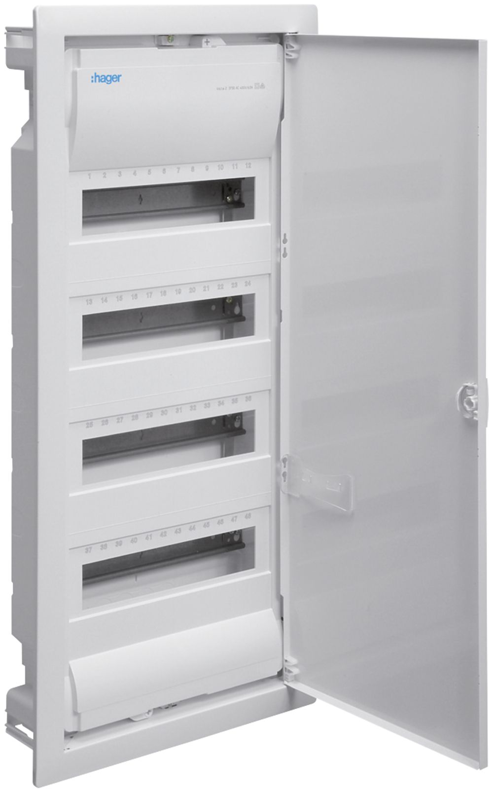 Coffret de distribution ENC Hager volta 4 rangées 48UM porte IP30 348×755×94.5mm