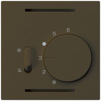 Frontplatte Hager kallysto, für Thermostat mit Schalter Heizen/Kühlen, braun