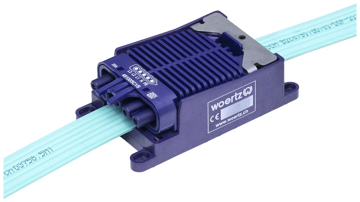 Schnellanschlussdose Woertz für Flachkabel Power 5×2.5mm² 5P C1