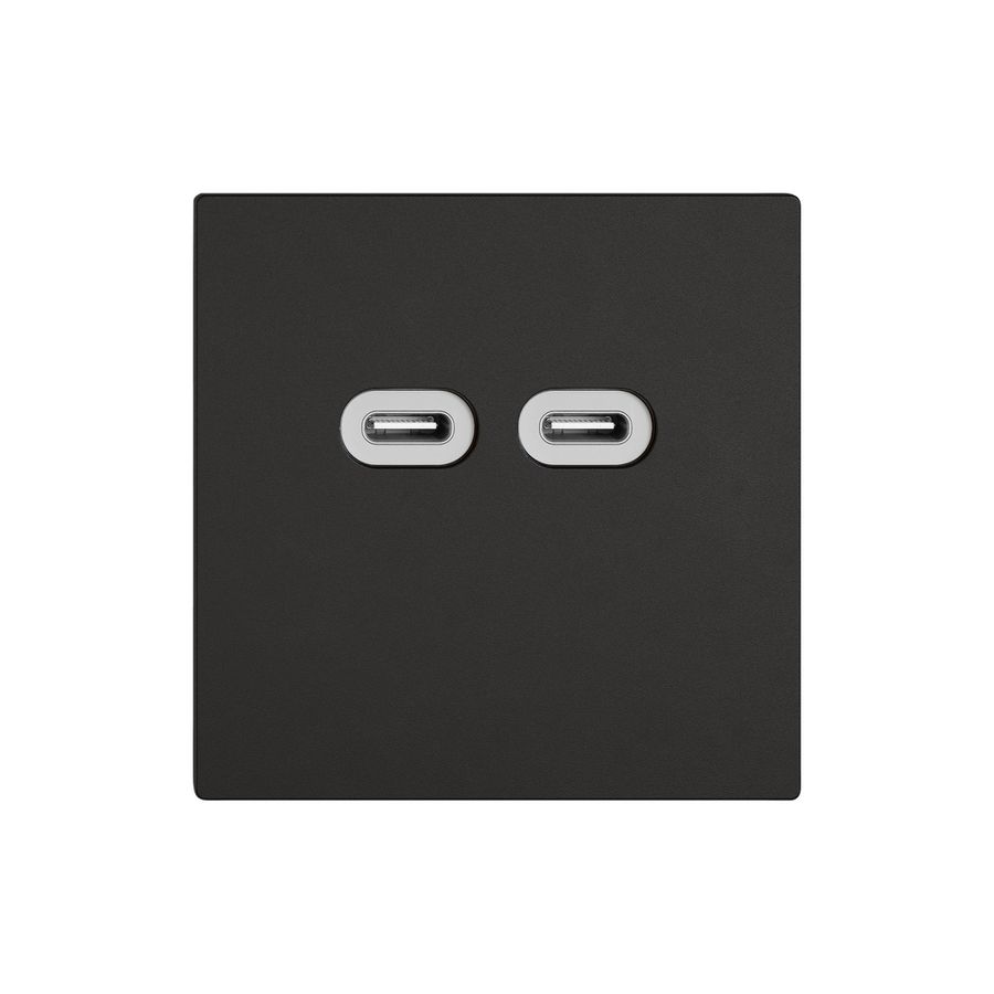 Prise de charge USB EDIZIO.liv SNAPFIX® 230VAC 18W 2×USB C no