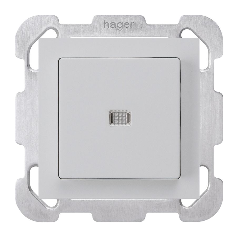 UP-Leuchttaster kallysto ARK 2L hellgrau mit Befestigungsplatte