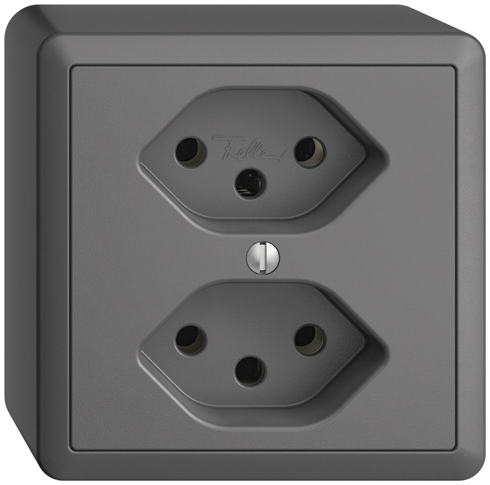 Prise AP EDIZIOdue 2×T13 gris foncé