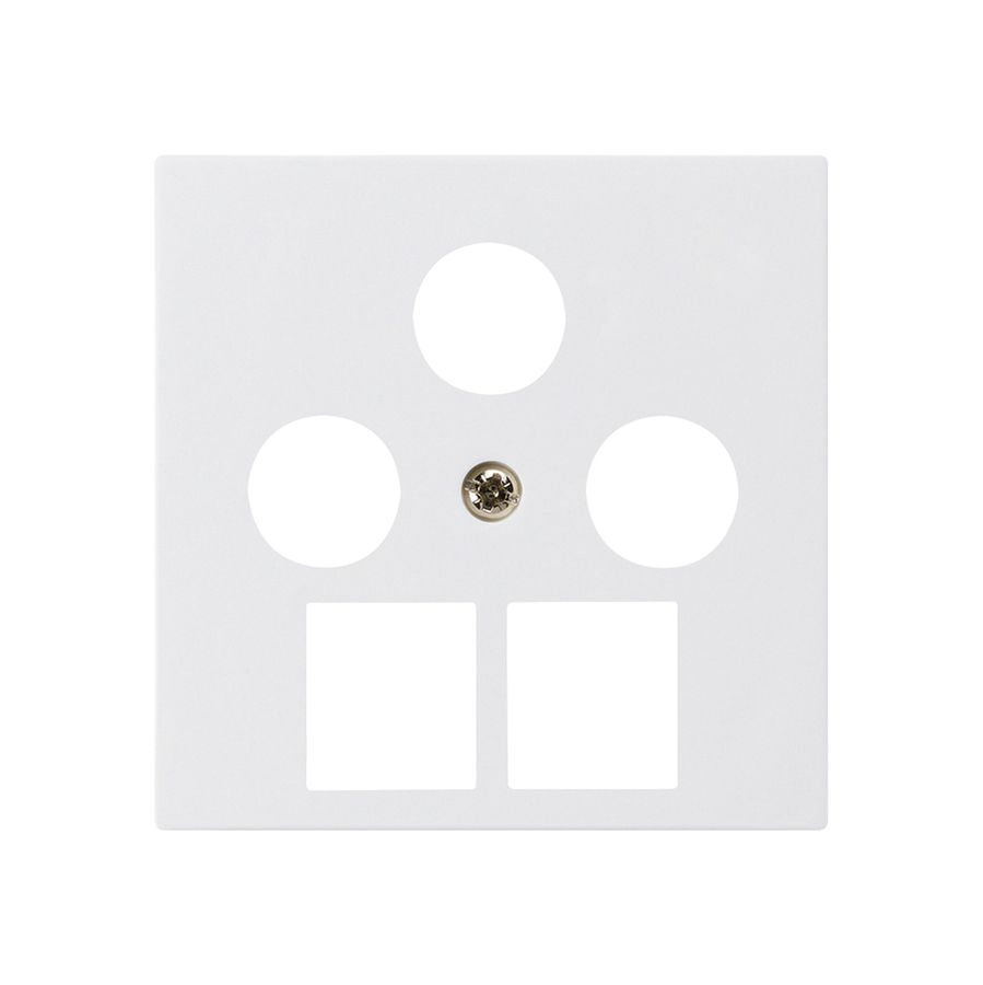 Frontplatte kallysto 3×koaxial/2×RJ45 weiss
