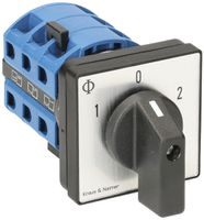 Interrupteur rotatif INC K&N, 25A/690V 3L, manette no, 48×48mm, Ø6mm, "1-0-2"