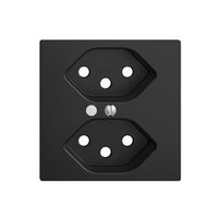 Frontset EDIZIOdue schwarz, 60×60mm 2×T13 mit Linse