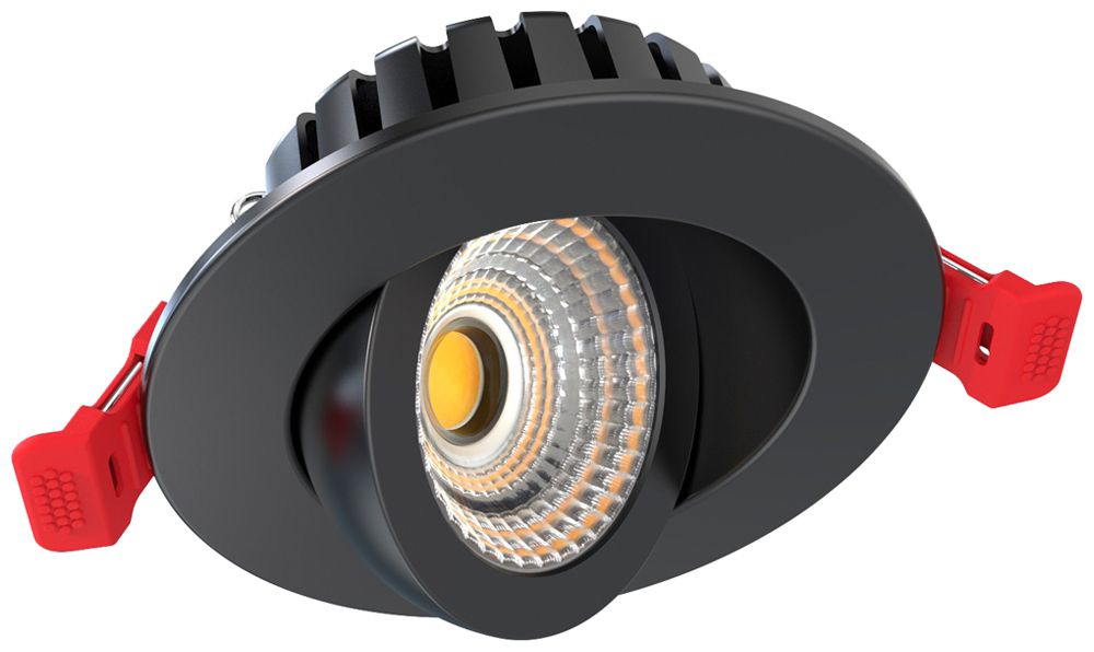 Downlight LED DOTLUX HEATspin 7W 840lm 2700…4000K IP20 WB Ø90×37mm nero