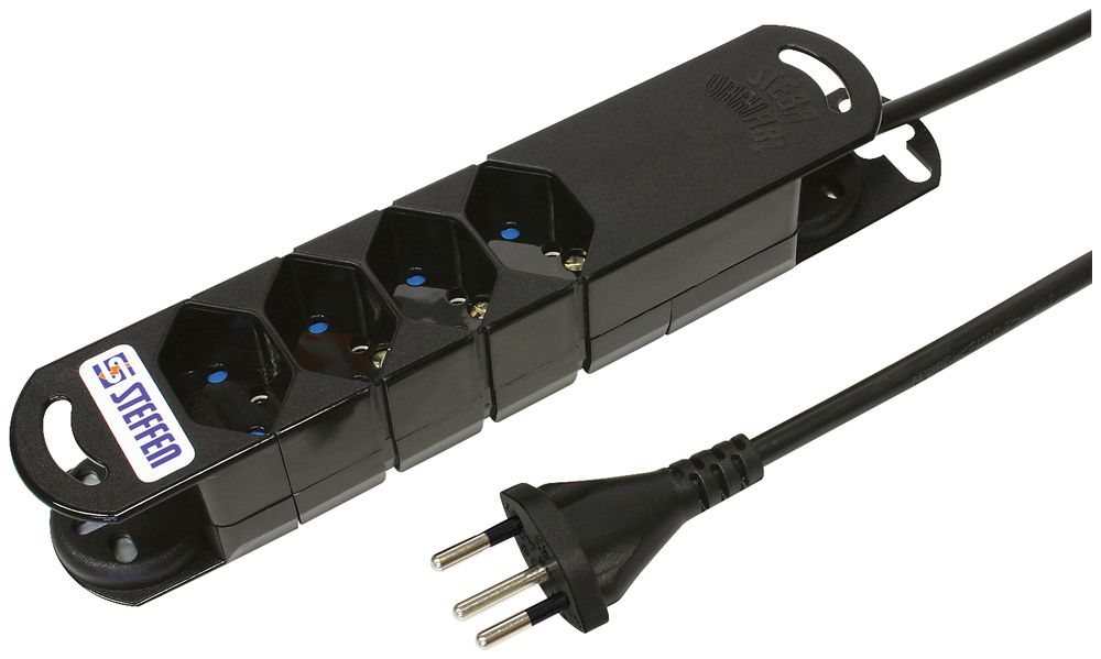 Steckdosenleiste STEBA VARIABL 4×T13 ohne Schalter 3m schwarz