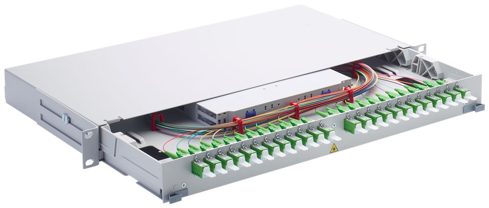 Rangierfeld LWL 19" UniRack2 1HE 12×E-2000 G.652.D