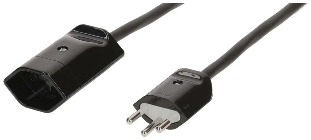 Cavo di prolunga MAX HAURI Td 3×1mm² 1m nero spina T12/13