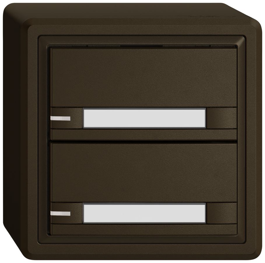 Poussoir KNX RGB AP EDIZIO.liv SNAPFIX® capteur temp.RGB-LED étiqu.2×com.2T br