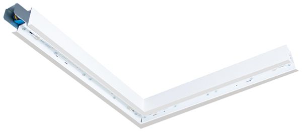 EB-LED-Deckenleuchte SG Lineal recessed Corner 17W 1970lm 840 DALI 642mm weiss